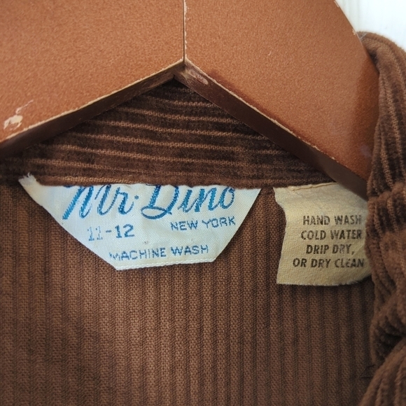 Mr. Dino 70's Vintage Wide Wale Corduroy Button Down Shirt Shacket Brown 12 - Picture 4 of 12